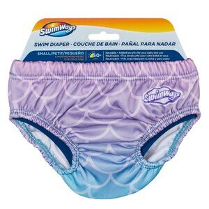 NEW SwimWays Reusable Mermaid Swim Diaper 50+ UPF Small 6M 13-18 lb Med 18-22 lb